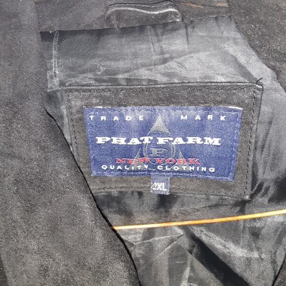 Vintage Phat Farm Suede Leather Jacket Mens 2XL Hip Hop 90s Button - Picture 7 of 13